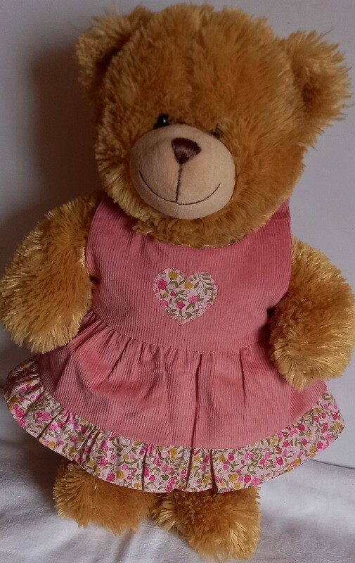 Pinafore - dusky pink with contrast frill