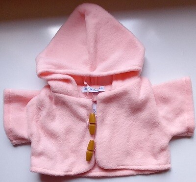 Coat with hood for bears: pale pink fleece