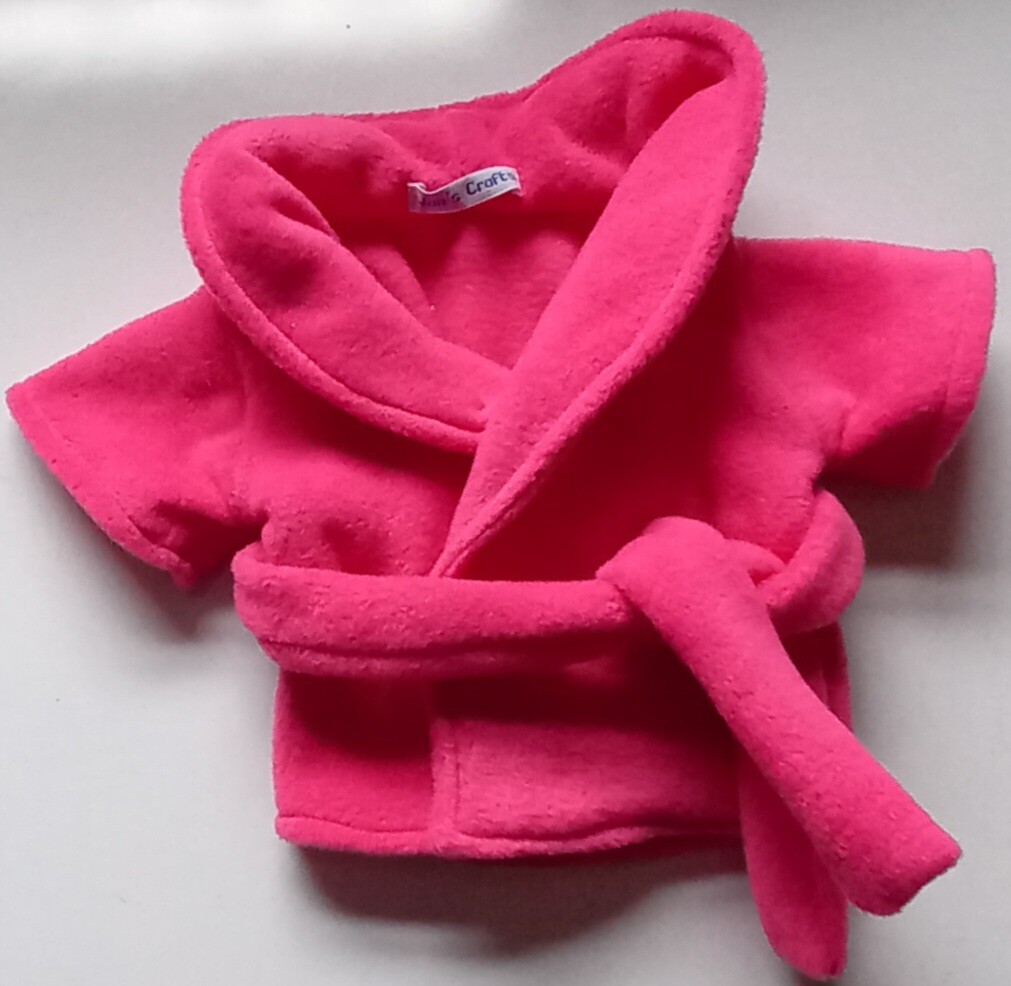 Dressing gown for bears: bright pink fleece