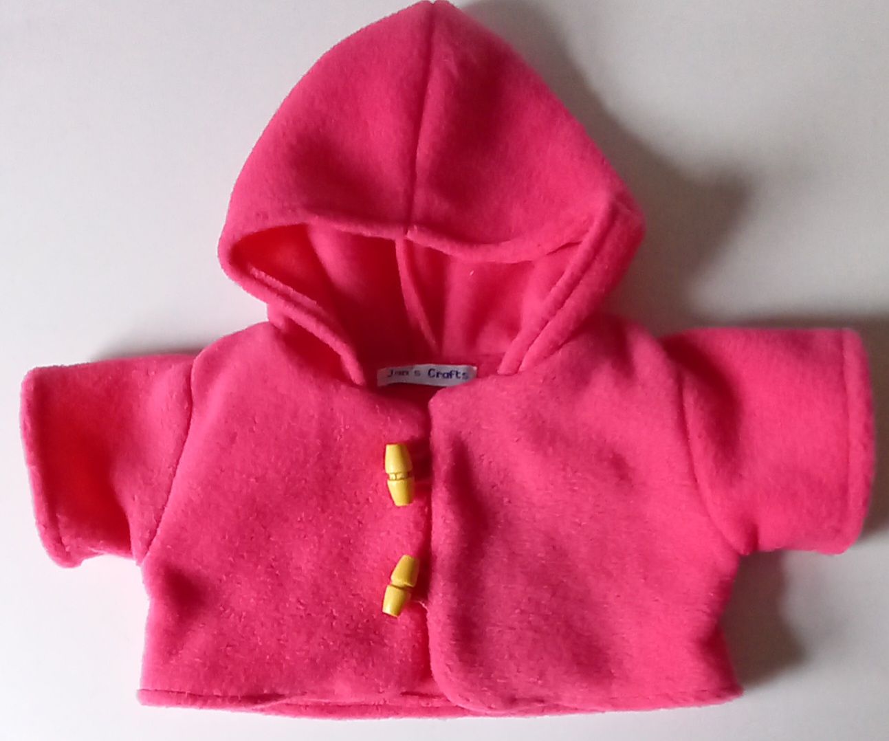 Coat with hood for bears: bright pink fleece