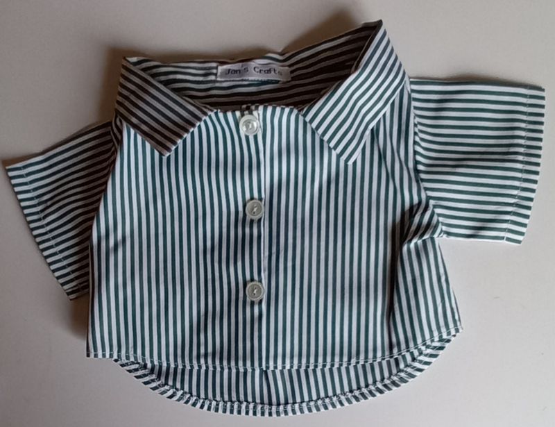 Shirt - Green and white stripe.