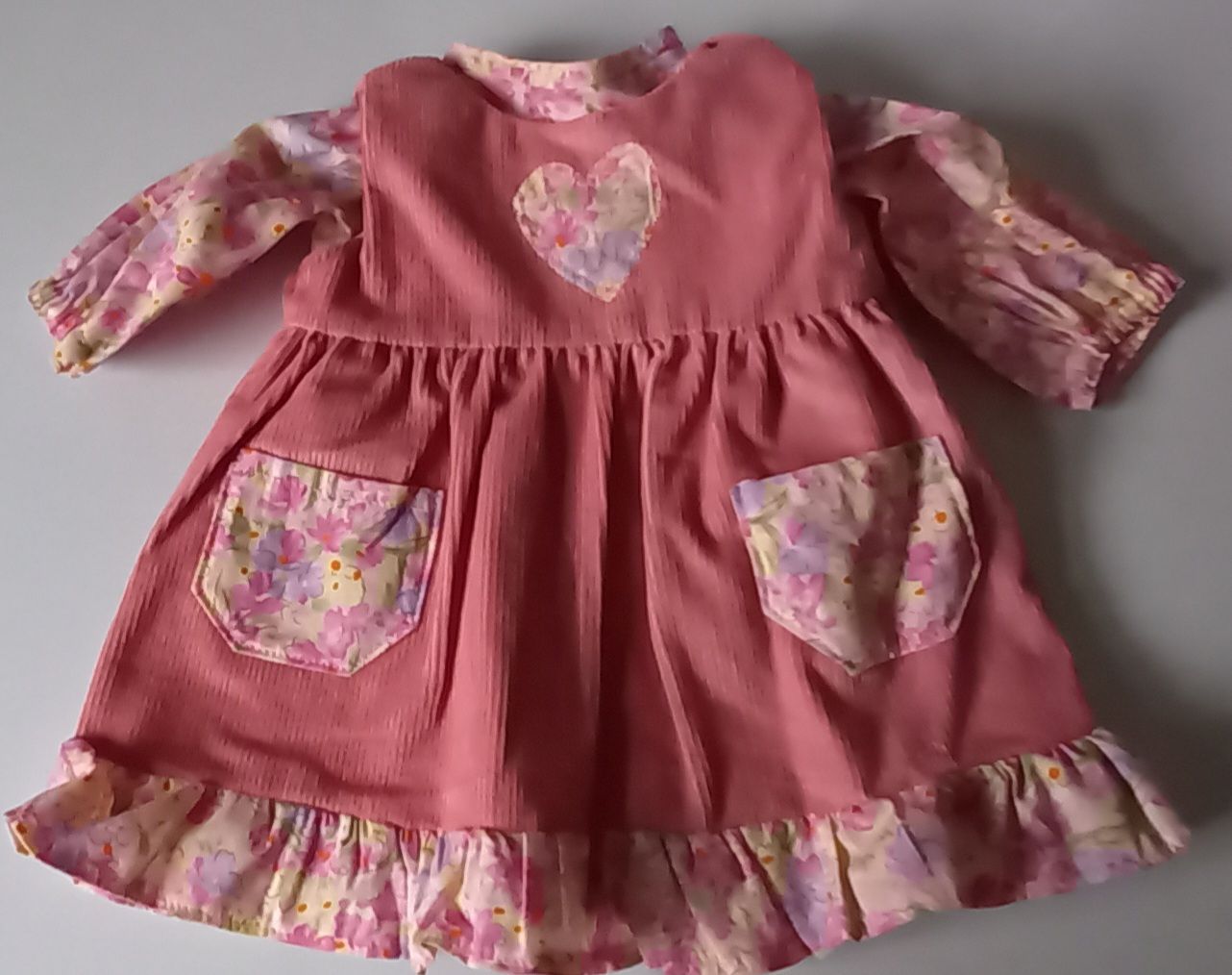 Pinafore with matching top for 43cm doll.