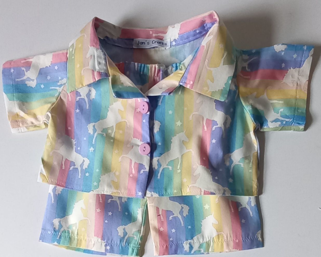 Pyjamas with collar - unicorn print. LAST ONE IN THIS PRINT!