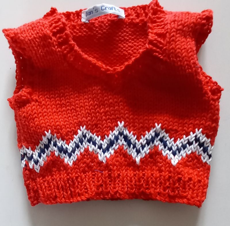 Tank top for bear - red with navy and white