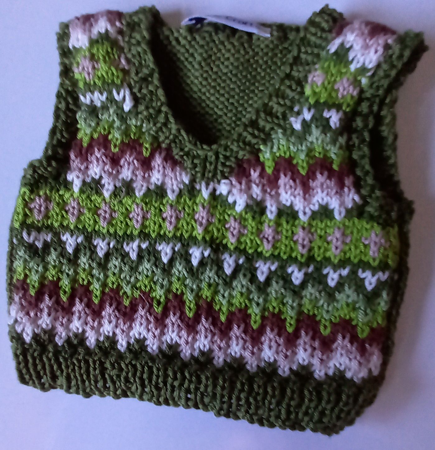 Tank top for bear - green tones Fairisle