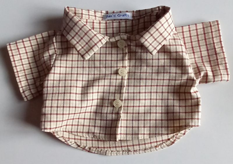 Shirt - wine. brown and cream check.