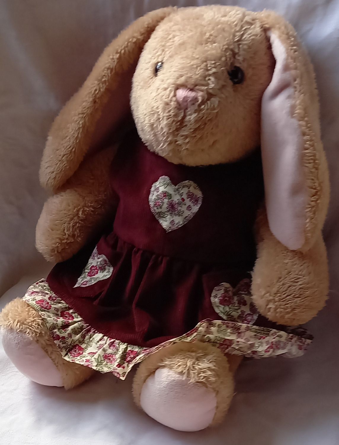 Pinafore wine corduroy with contrast frill Pinafore wine corduroy with contrast frill