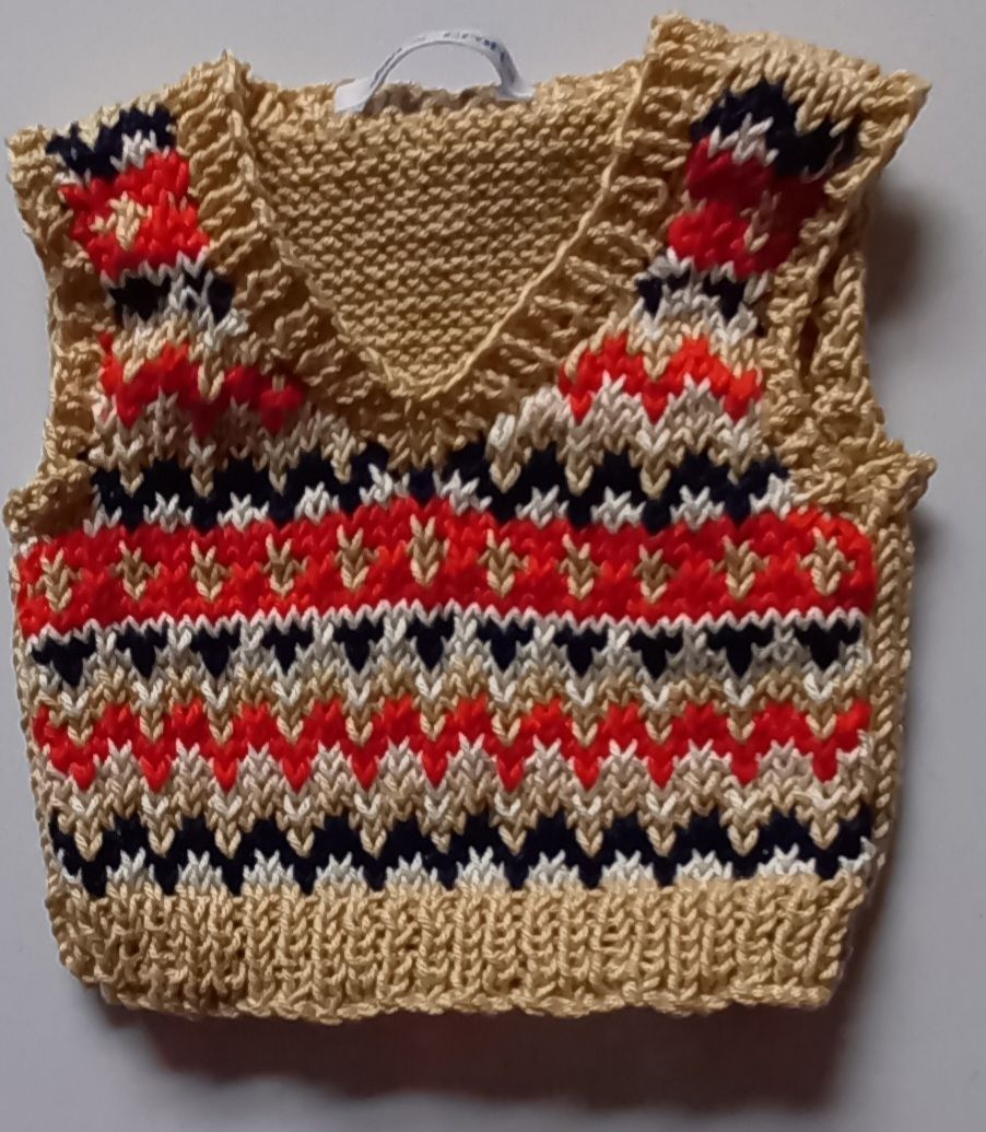 Tank top for bear - beige, red, navy and cream tank top