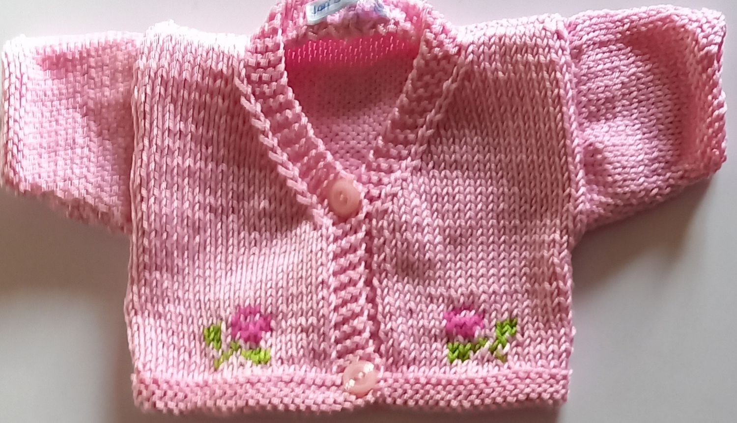 Cardigan for bear - pink with flowers