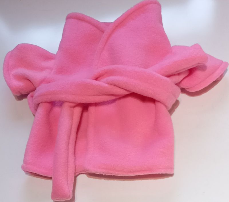 Dressing gown for bears: pink fleece