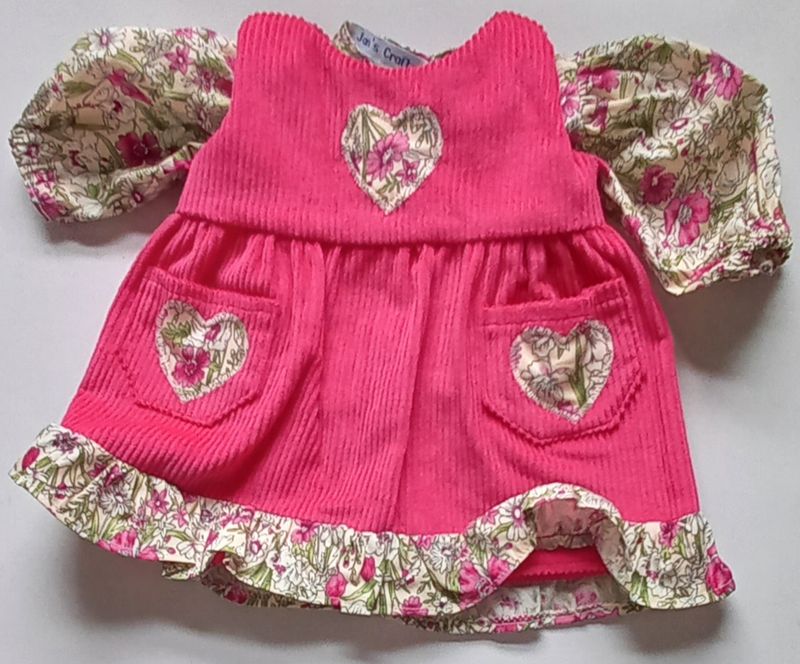 Pinafore with matching top for 43cm doll. NEW!