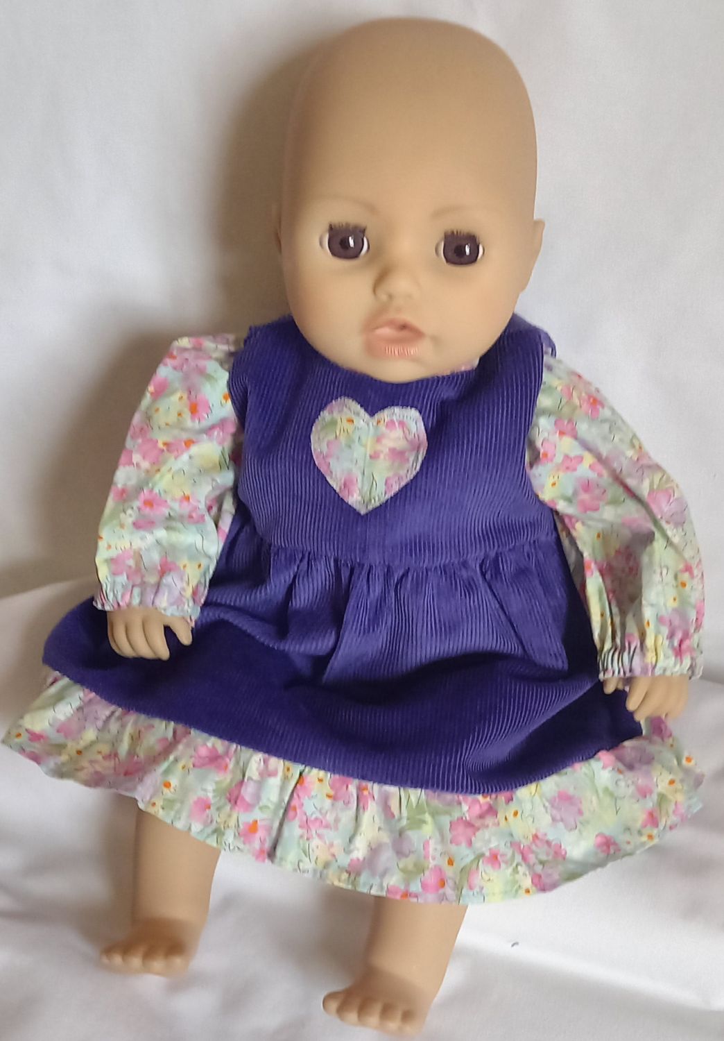 Pinafore with matching top for 43cm doll.