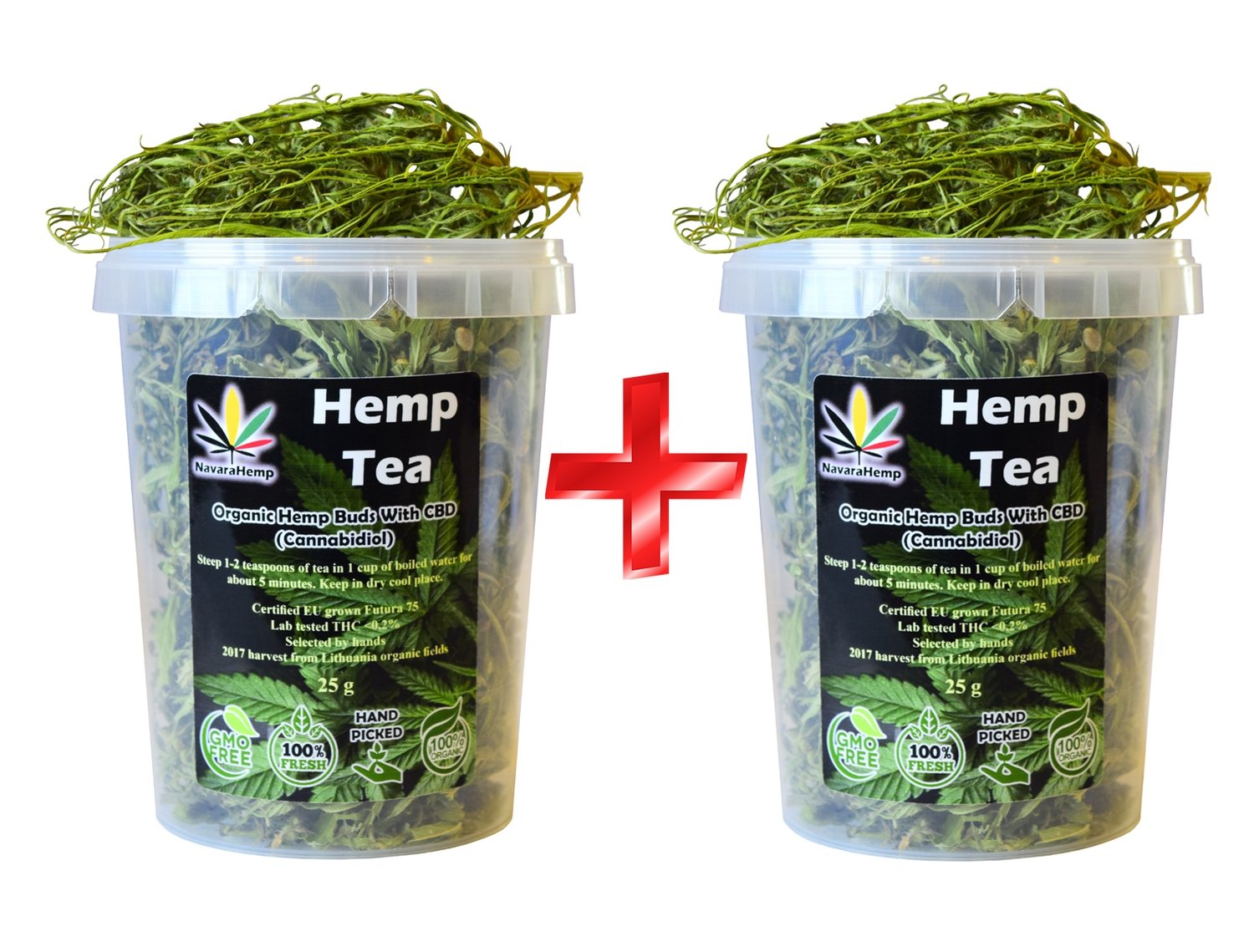 Organic Han Picked Hemp Tea Buds 2 x 25g