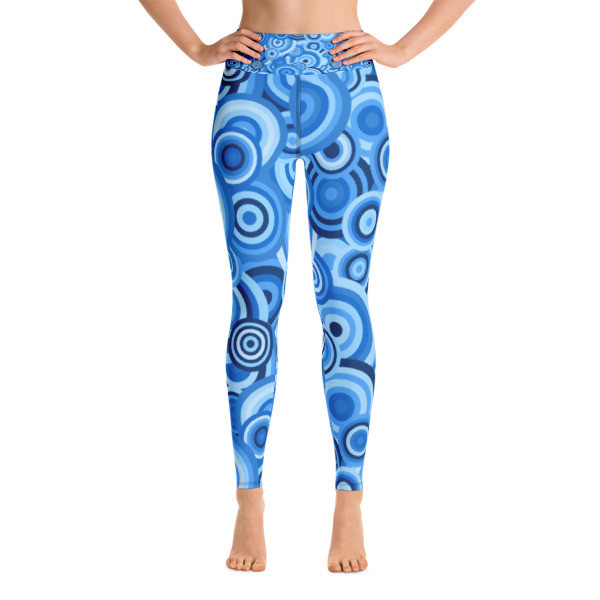 Yoga Leggings Blue Circles