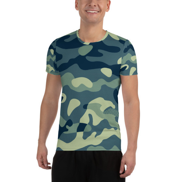 Men's Athletic T-shirt Green Camouflage