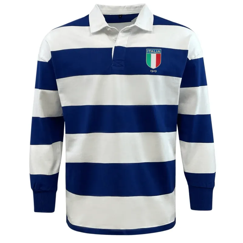 Nations of Rugby Italy Vintage Hooped Classic Jersey