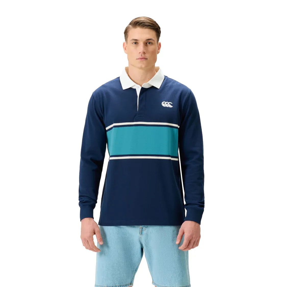Canterbury Stripe Rugby Jersey - Dress Blue
