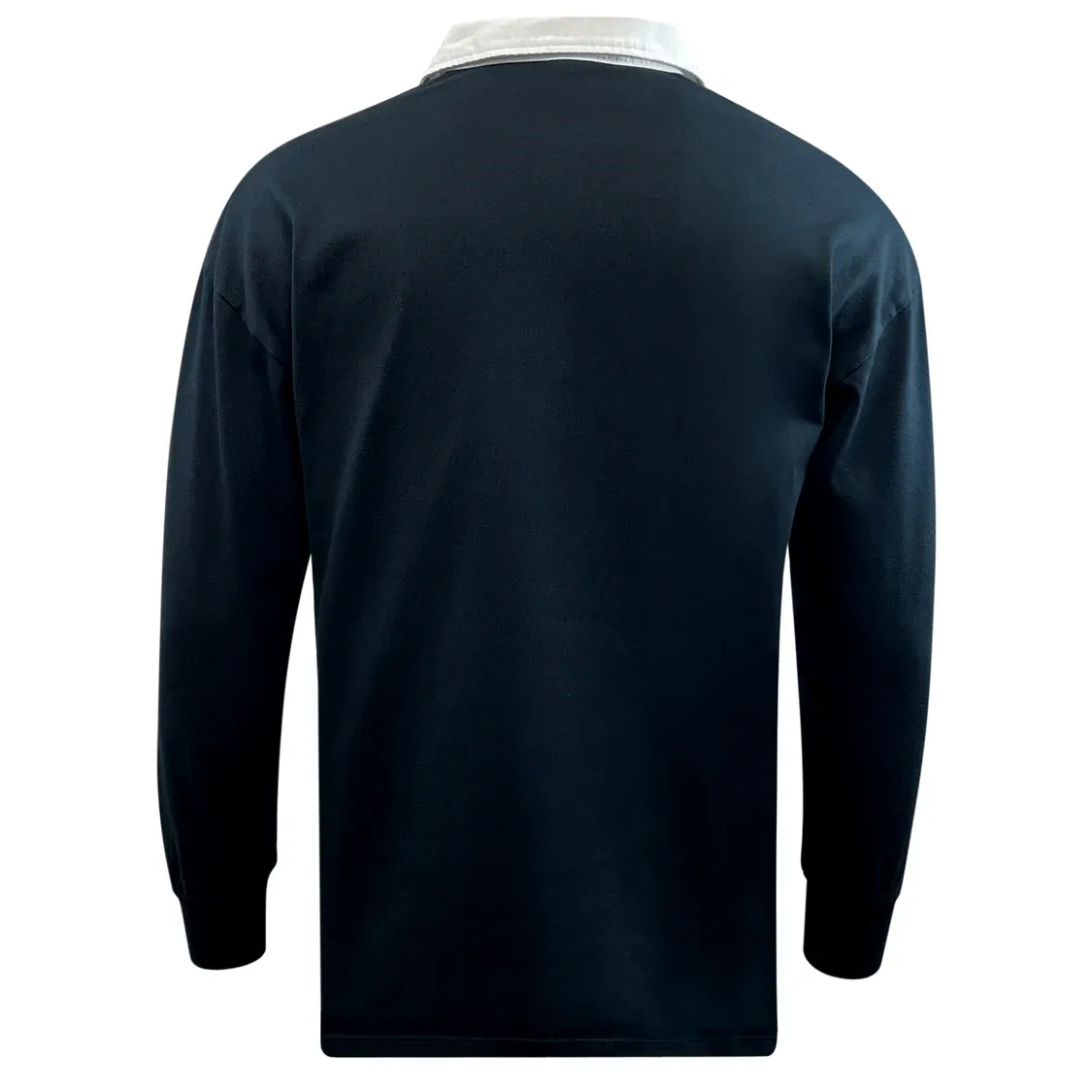 Classic Long Sleeve Solid Rugby Jersey - Black