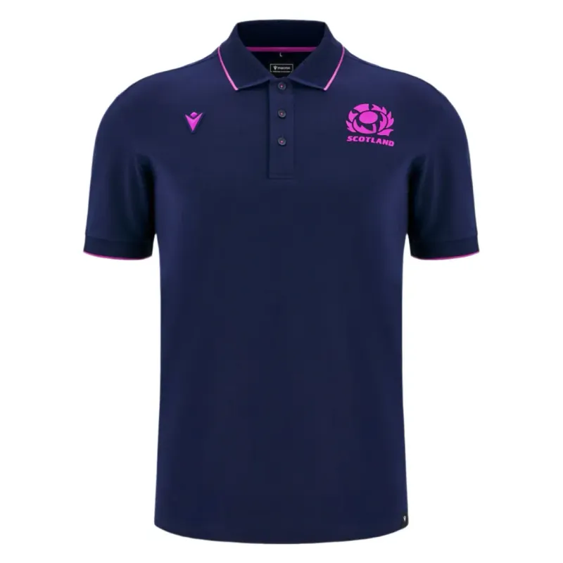 Scotland 25/26 Player Travel Cotton Polo by Macron