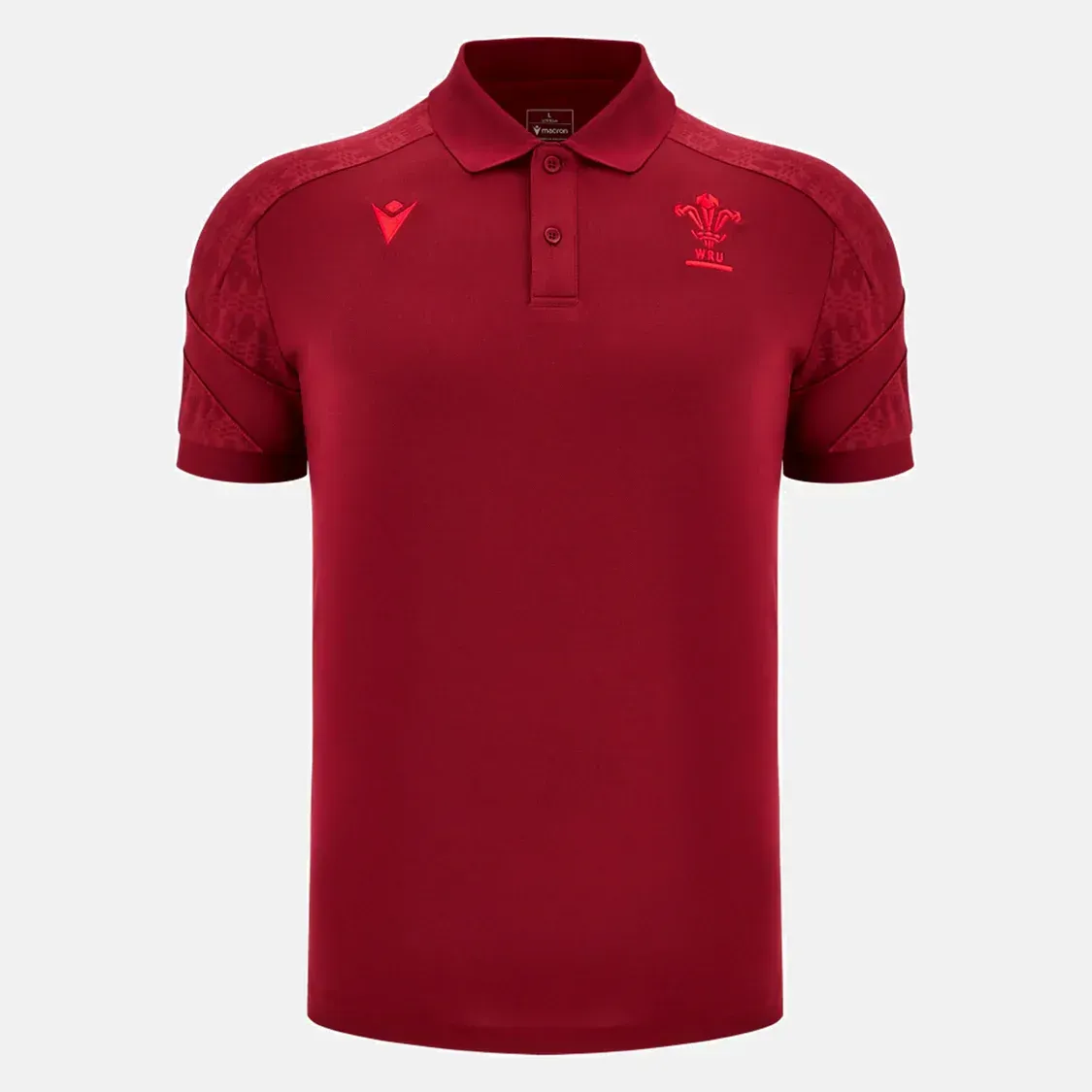 Wales 25/26 Player Travel Poly Polo by Macron Wales 25/26 Player Travel Poly Polo by Macron