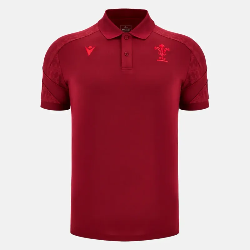 Wales 25/26 Player Travel Poly Polo by Macron