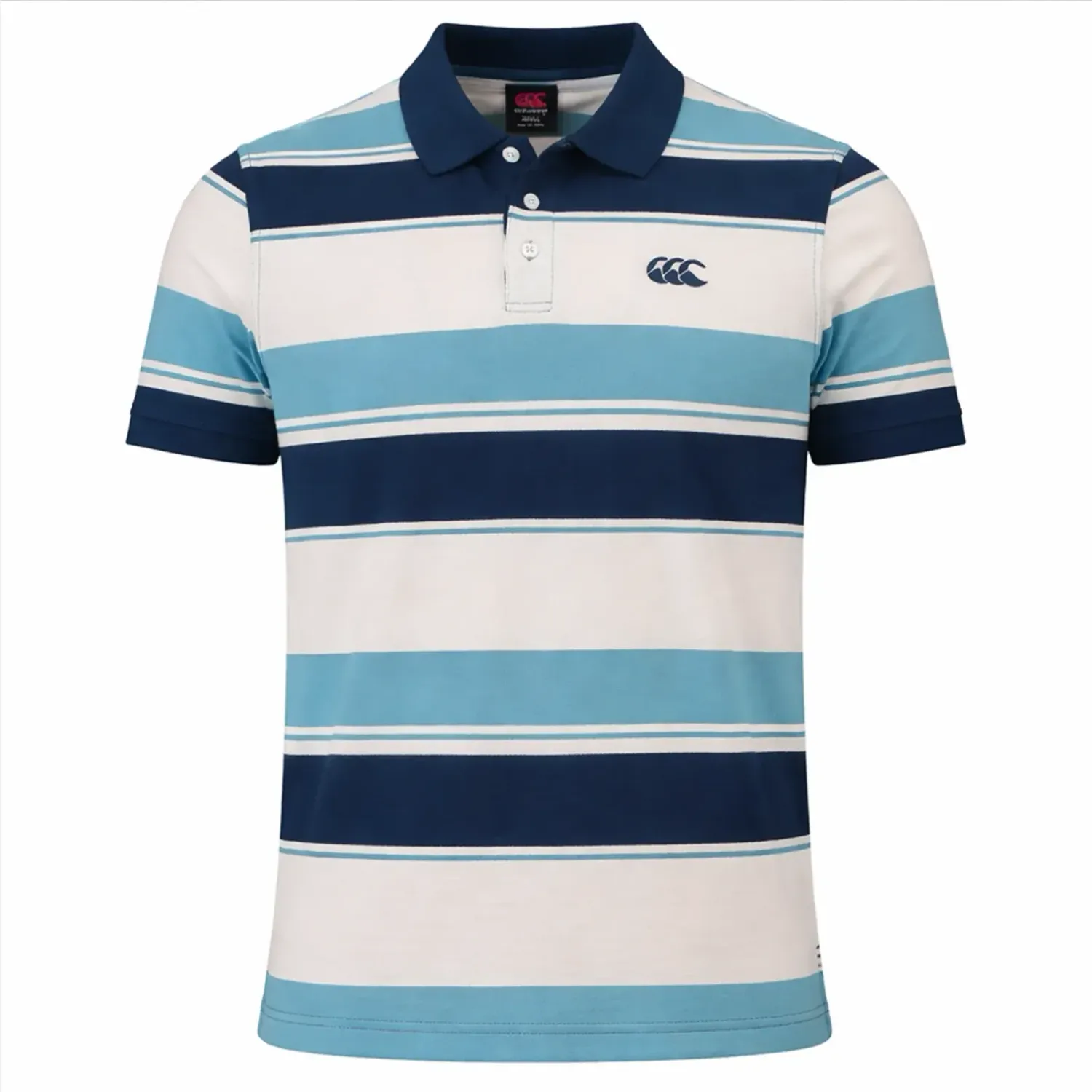 Canterbury Yarn Stripe Polo - Storm Blue Canterbury Yarn Stripe Polo - Storm Blue