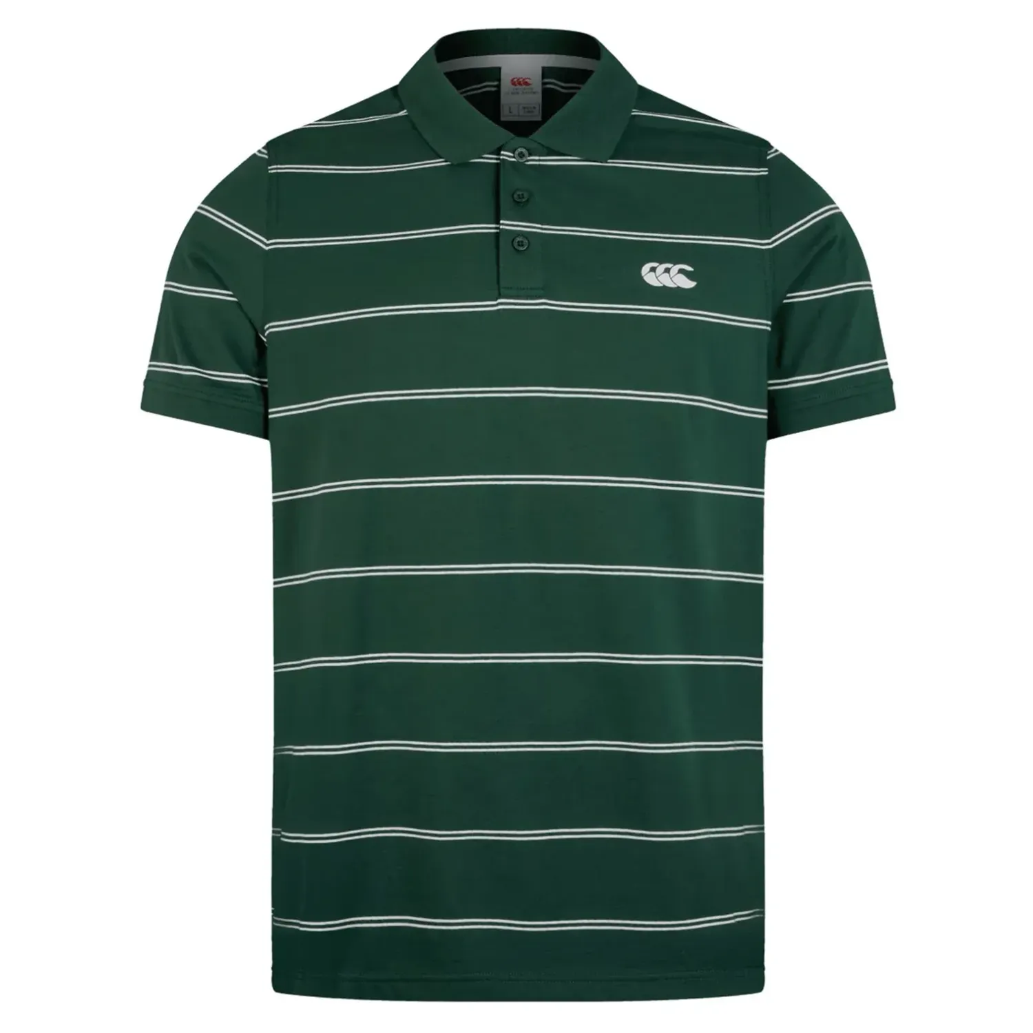 Canterbury Fundamental Yarn-Dye Stripe Polo - Dark Green Canterbury Fundamental Yarn-Dye Stripe Polo - Dark Green