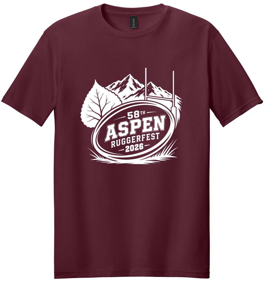 2026 Ruggerfest - Ball T-Shirt (Maroon) 2026 Ruggerfest - Ball T-Shirt (Maroon)