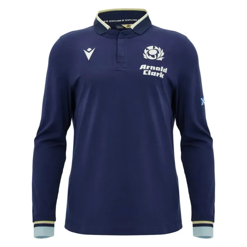 Scotland SRU 26/27 Cotton Replica Long Sleeve Home Jersey by Macron