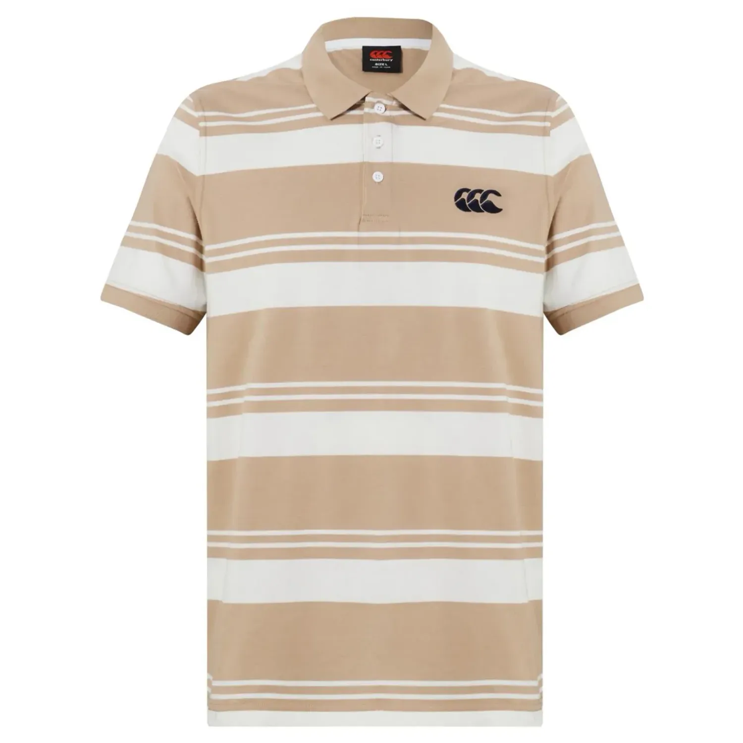 Canterbury Fundamental Engineered Stripe Polo - Taupe Canterbury Fundamental Engineered Stripe Polo - Taupe