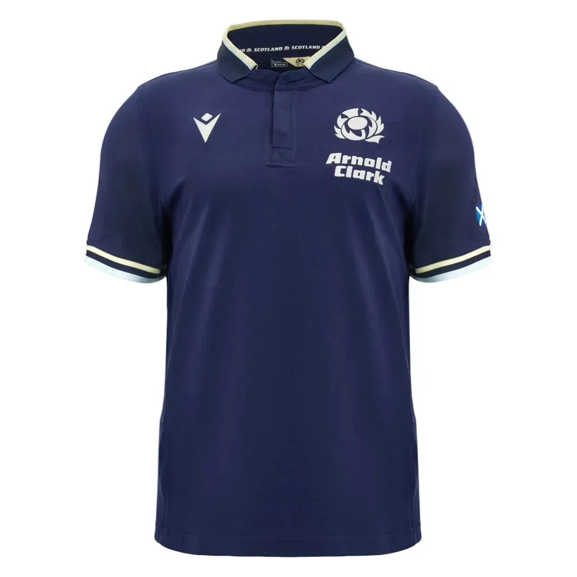 Scotland SRU 26/27 Cotton Replica Home Jersey by Macron Scotland SRU 26/27 Cotton Replica Home Jersey by Macron