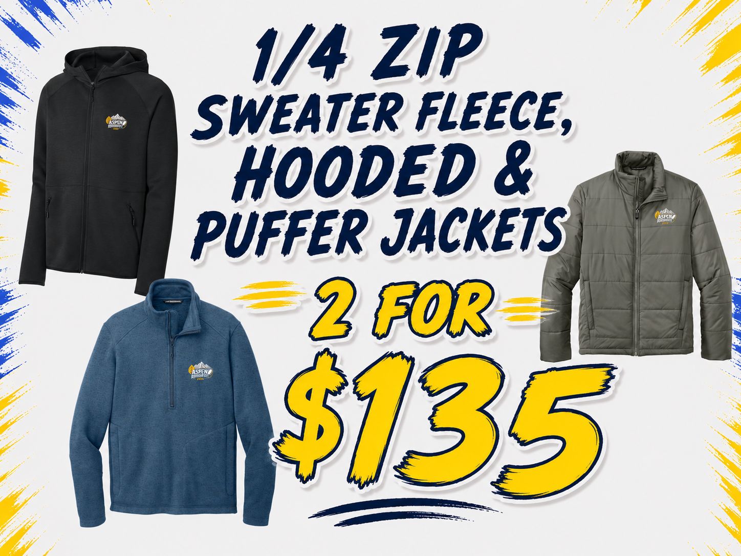 2026 Ruggerfest - 1/4 Zip Sweater Fleece, Hooded & Puffer Jackets 2 for $135