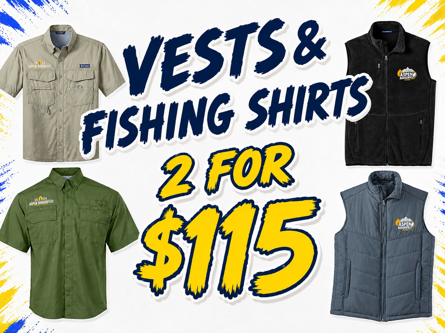 2026 Ruggerfest - Vest & Fishing Shirts 2 for $115 2026 Ruggerfest - Vest & Fishing Shirts 2 for $115