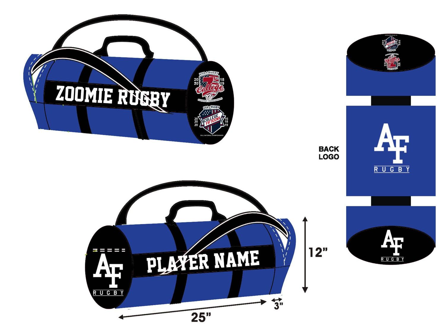 AF Rugby - Team Kit Bag (Royal/Black)