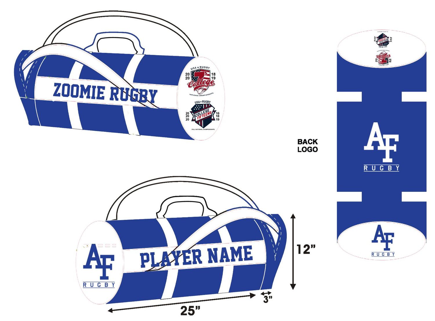AF Rugby - Team Kit Bag (Royal/White)