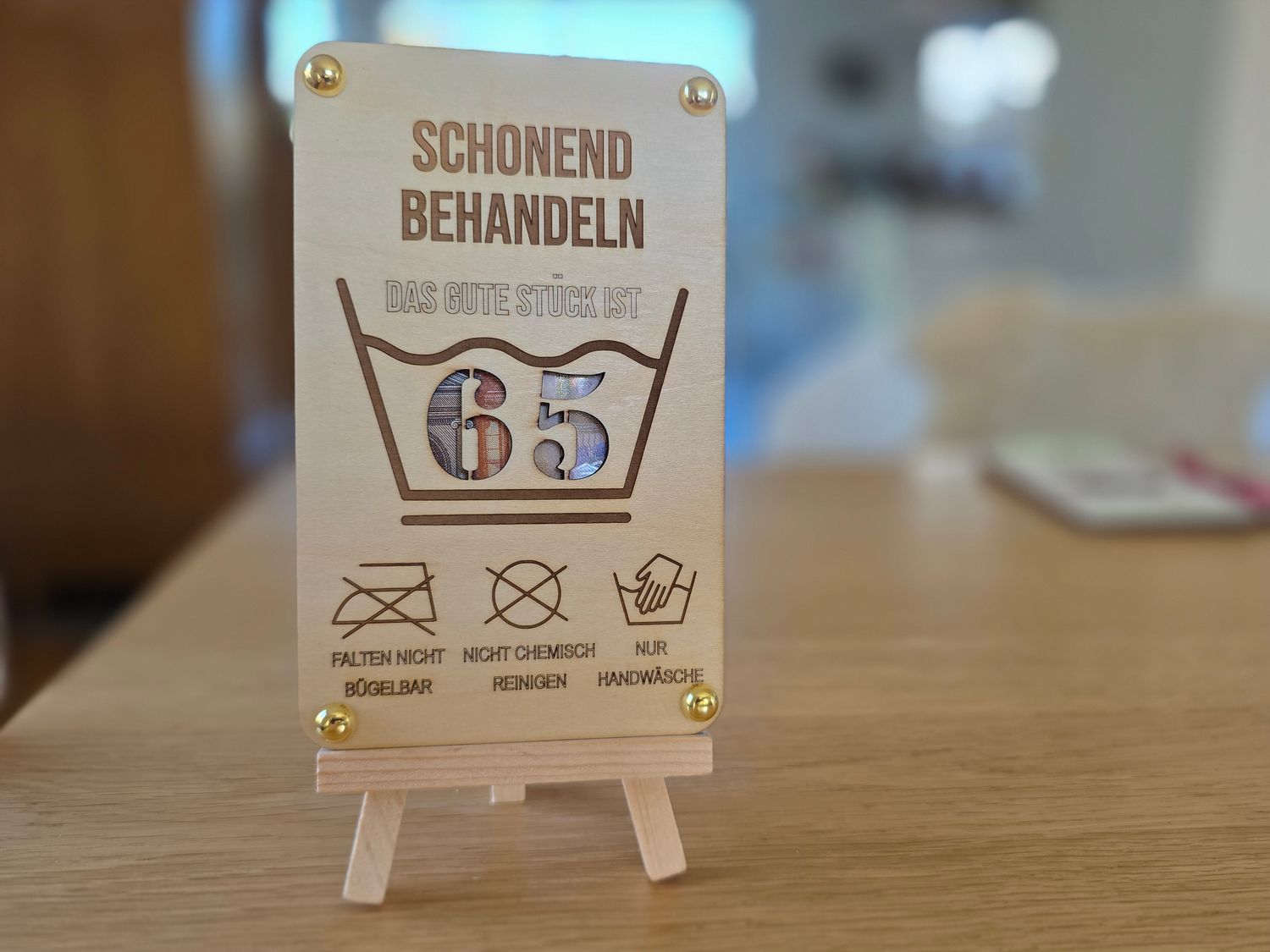 Wunscherfüller Geburtstag Waschkarte schonend behandeln