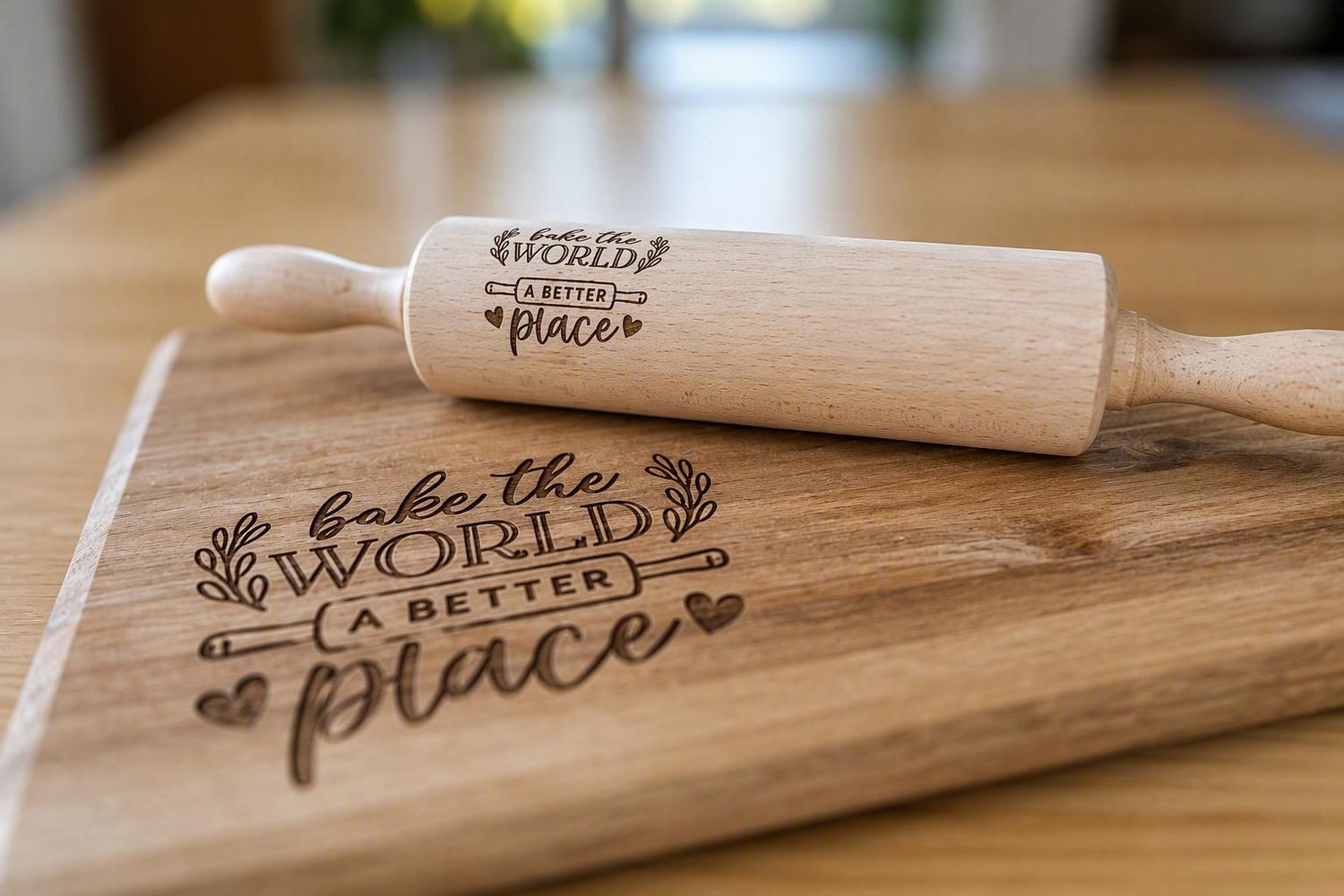 Bundle „Bake the World a Better Place“ – Wellholz &amp; Akazienholzbrett
