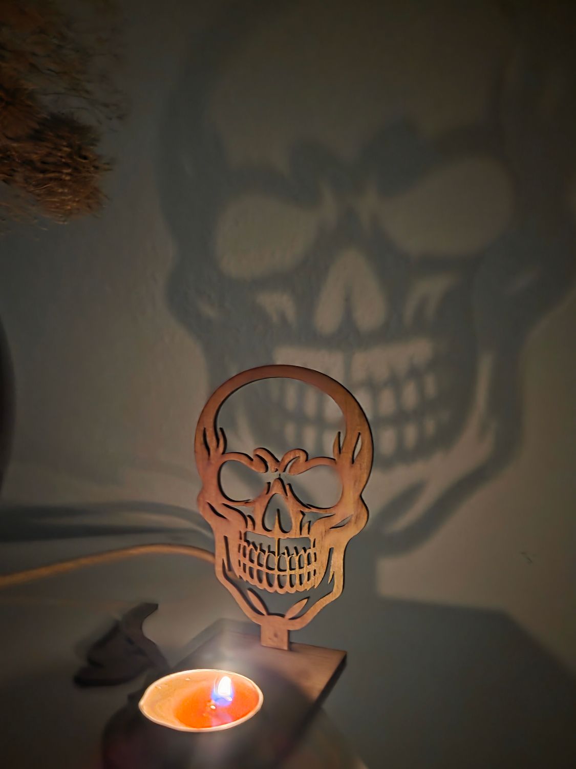 Halloween Deko - Skull Totenschädel Teelicht