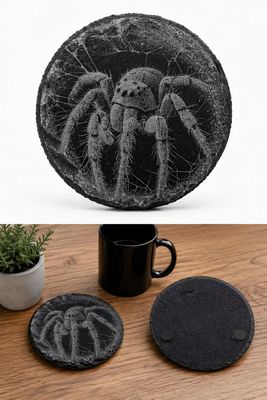 Schiefer Untersetzer Halloween Spinne Tarantula