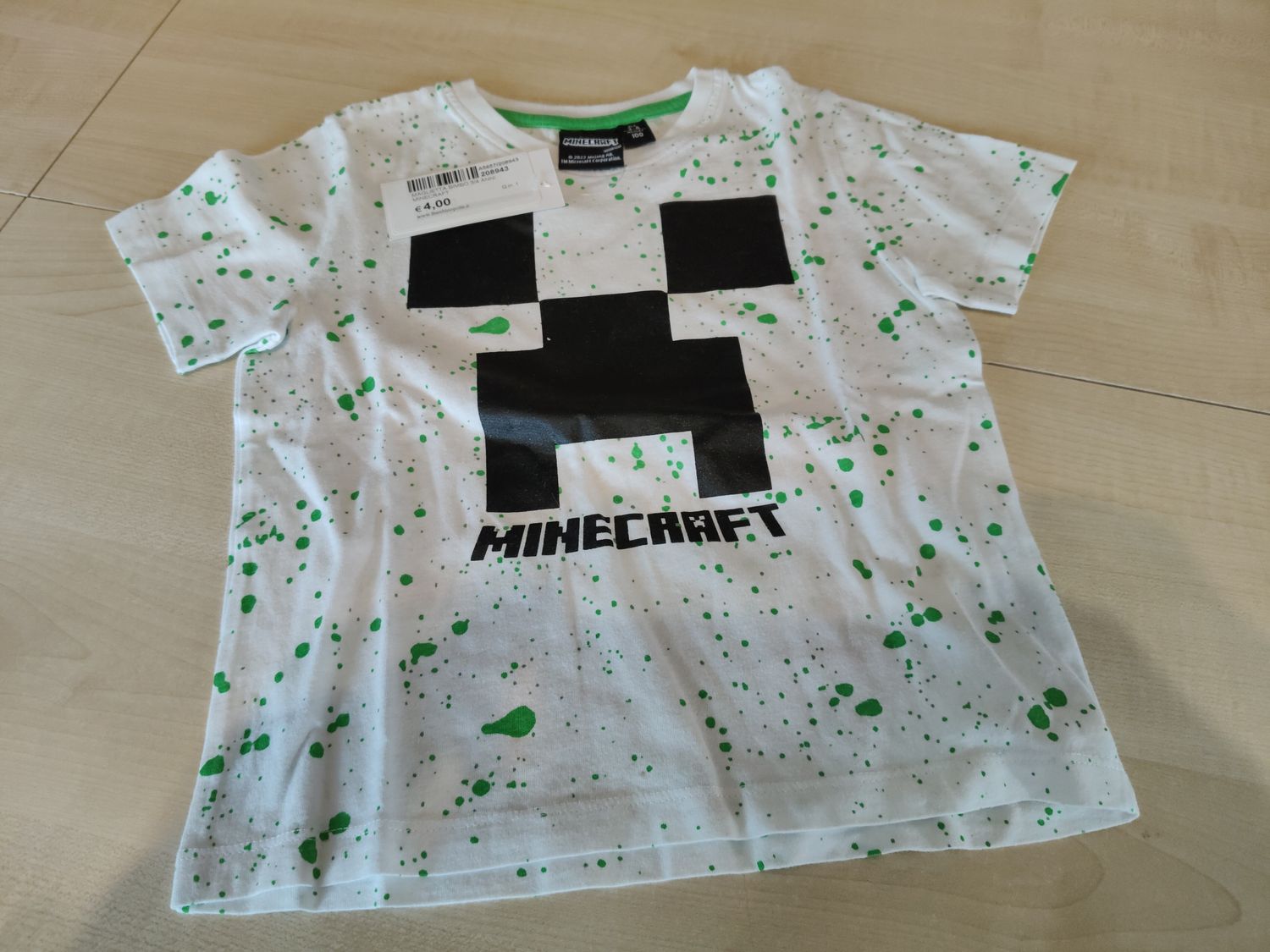 Maglietta bimbo 3/4 anni Minecraft