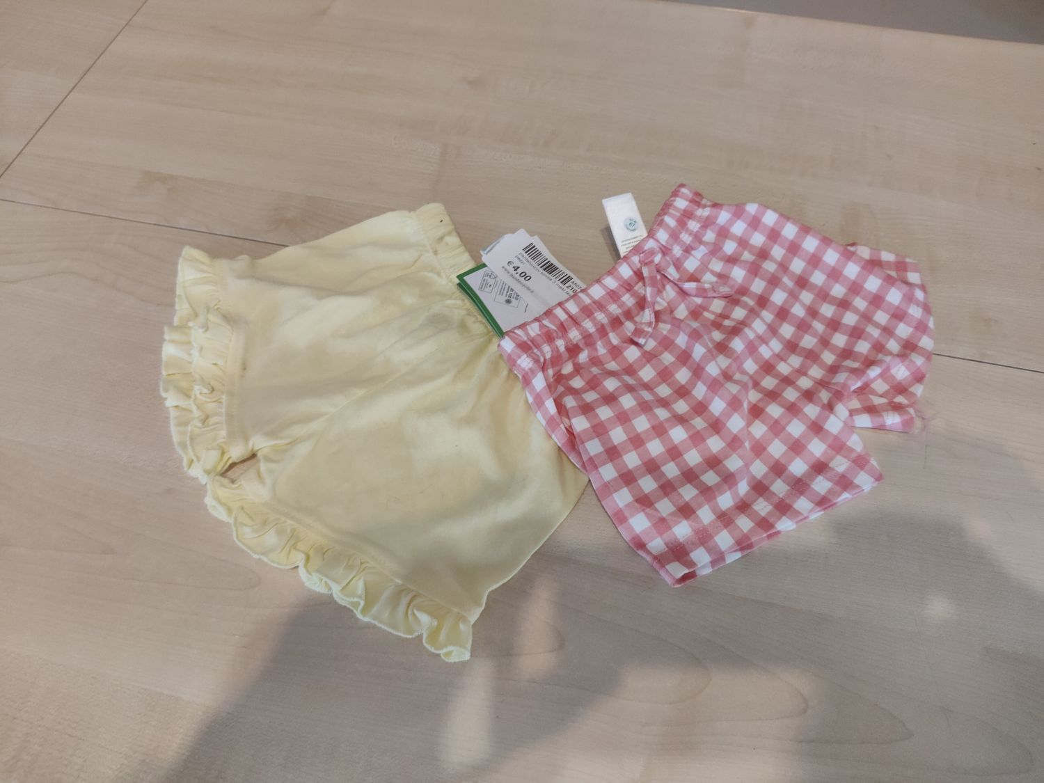 Pantaloncini bimba 3 mesi Tex nuovi 2 pezzi