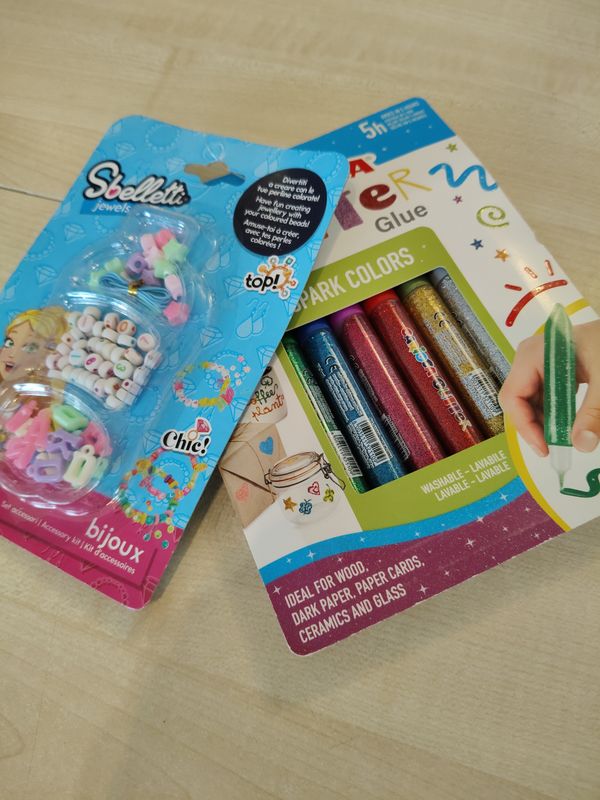 Glitter glue Carioca + set accessori nuovi