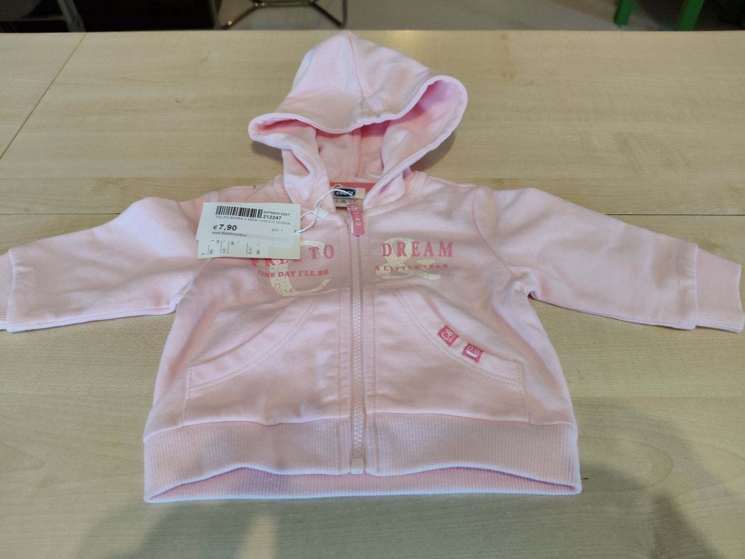 Felpa bimba 3 mesi Chicco nuova