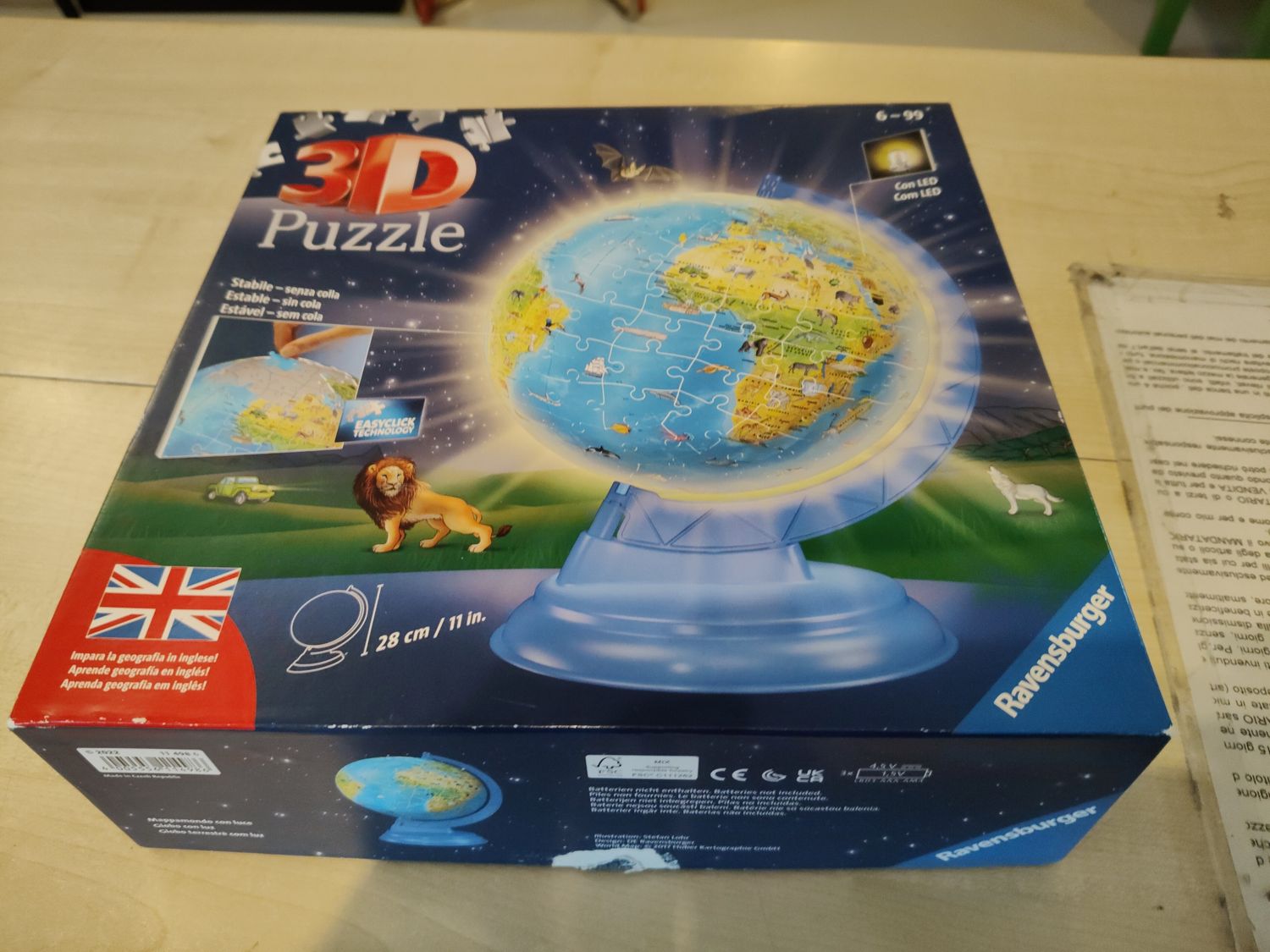 Mappamondo puzzle 3d