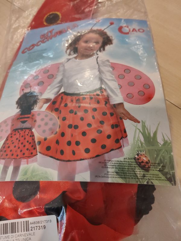 Costume di carnevale cocinella tg unica