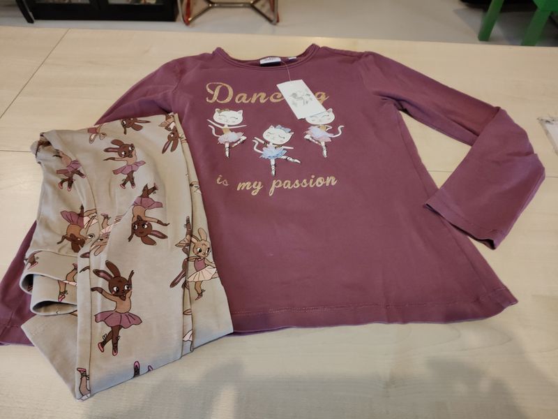 Maglietta + leggings bimba 8/9 anni Blukids/H&amp;M
