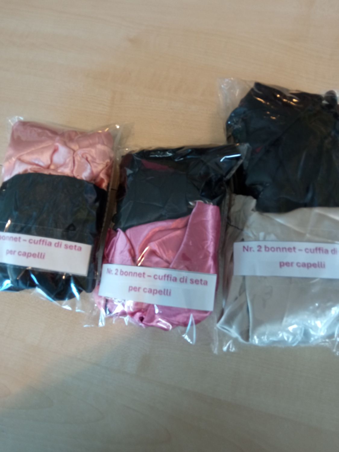 Cuffia di seta per capelli 2 pezzi