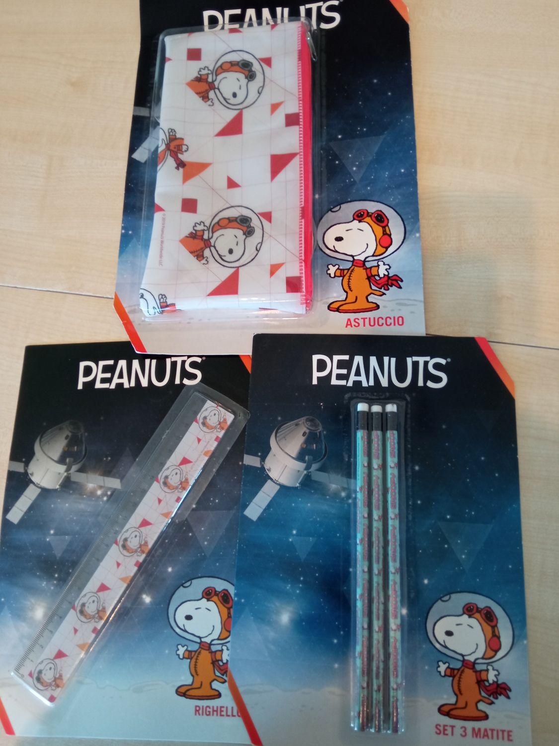 Set cancelleria Snoopy 3 pezzi