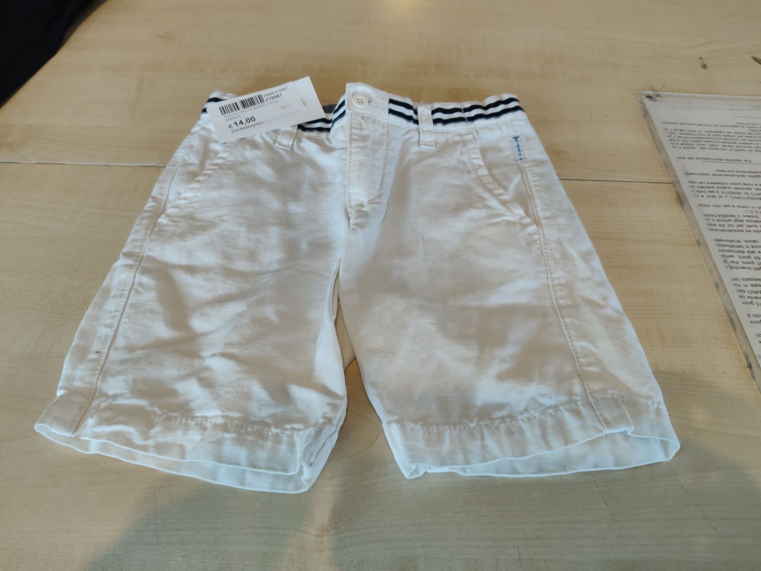 Pantaloncini bimbo 3 anni Armani