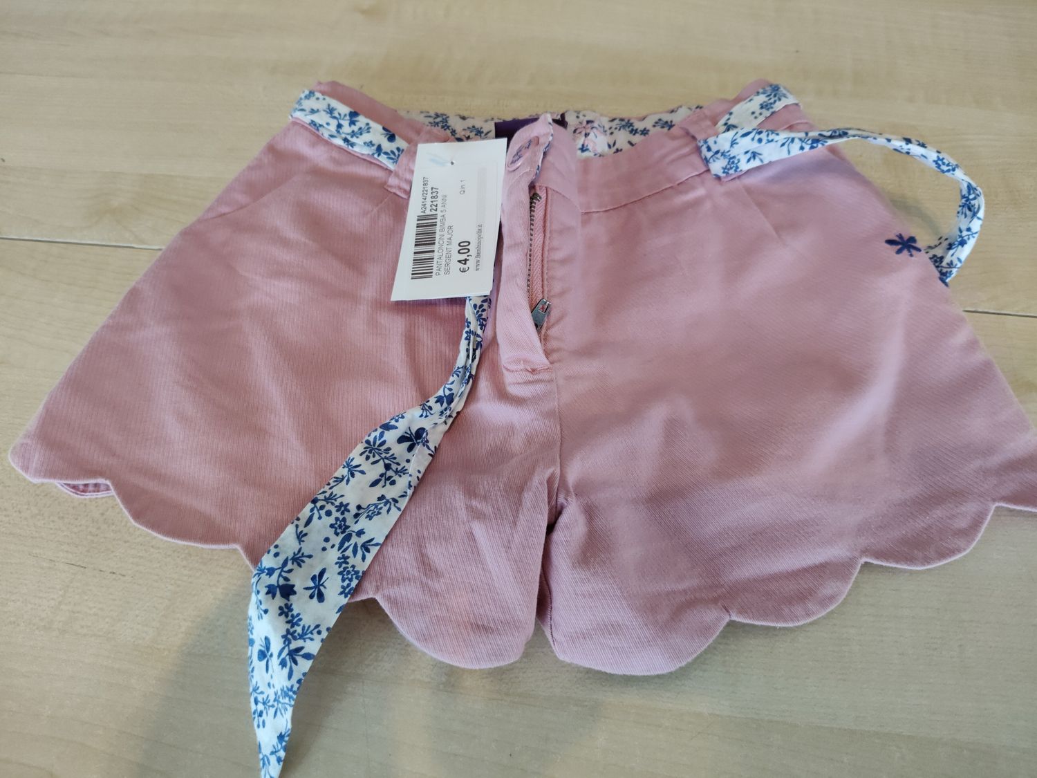 Pantaloncini bimba 5 anni Sergent major